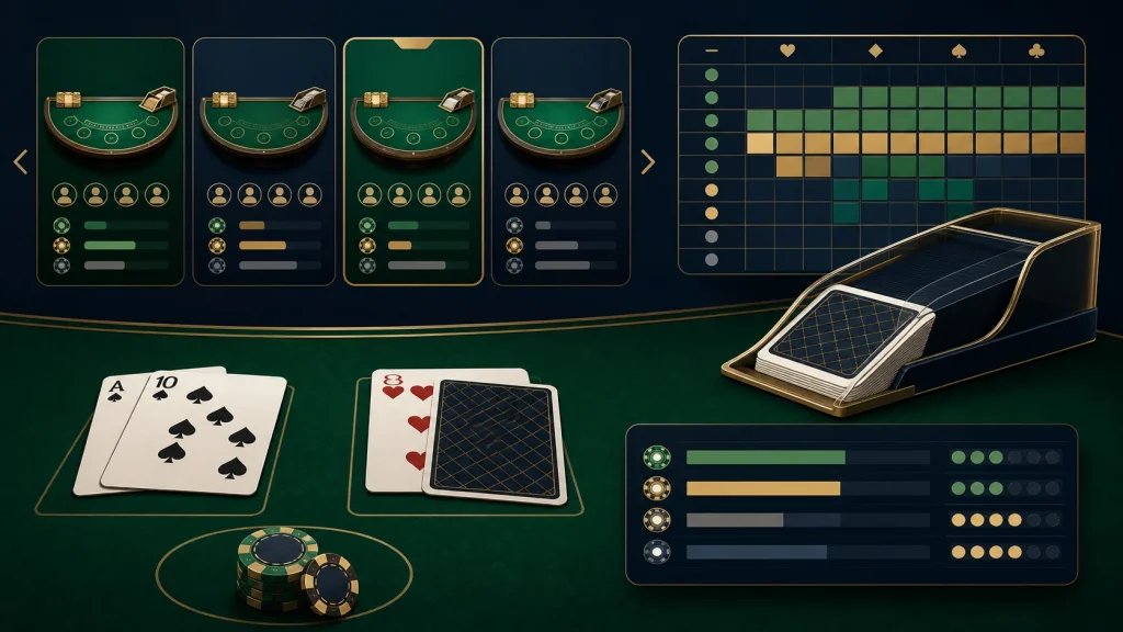 Casino Online Có Blackjack: Cách Chọn Bàn Và Đọc Luật 1 casino online có Blackjack: Minh họa so sánh luật bàn Blackjack online