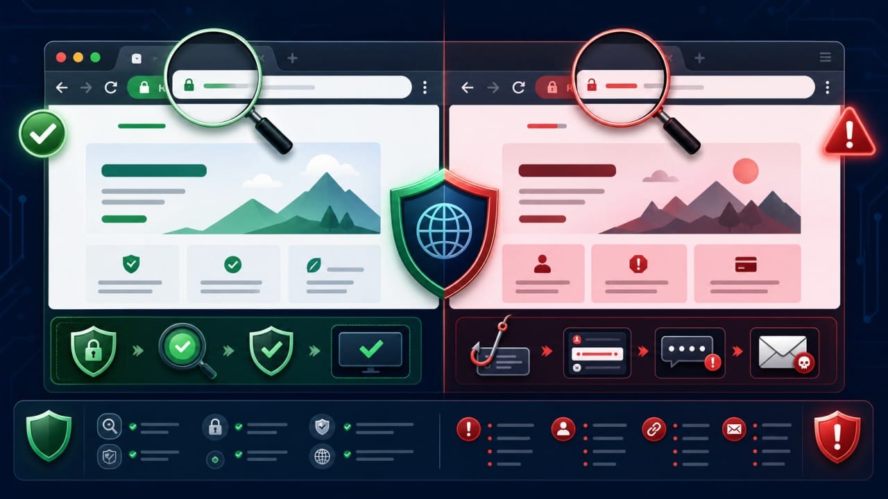 Website Giả Mạo 2 Minh họa cách phân biệt website thật và website giả mạo