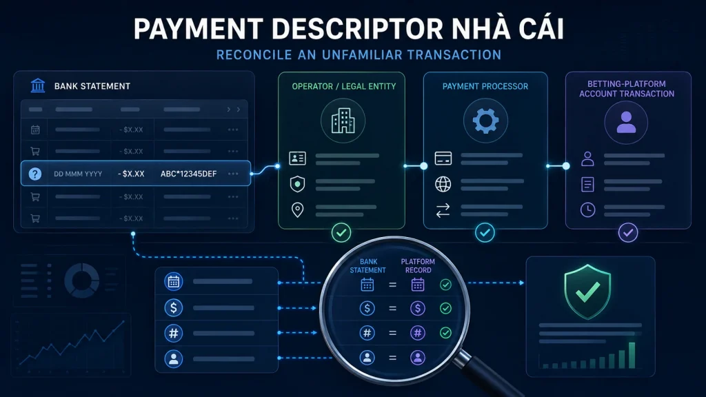 Payment descriptor nhà cái và quy trình đối chiếu tên giao dịch trên sao kê